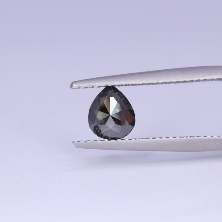 0.98ct Pear Cut Black Salt and Pepper Diamond Loose Gemstones