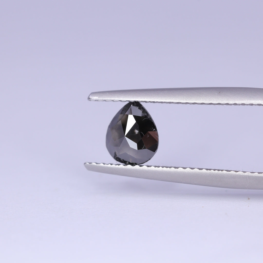 0.98ct Pear Cut Black Salt and Pepper Diamond Loose Gemstones