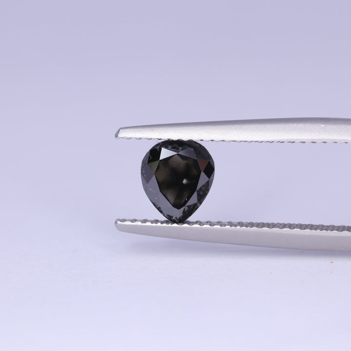 0.98ct Pear Cut Black Salt and Pepper Diamond Loose Gemstones