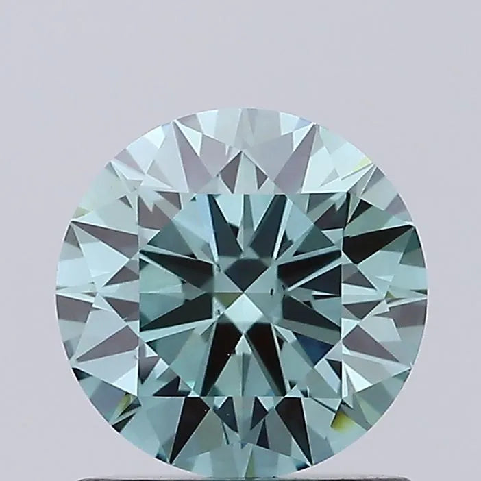 1.00ct Round Lab Grown Diamond (Colour Fancy Vivid Green, Clarity VS2, Cut ID, IGI Certified)
