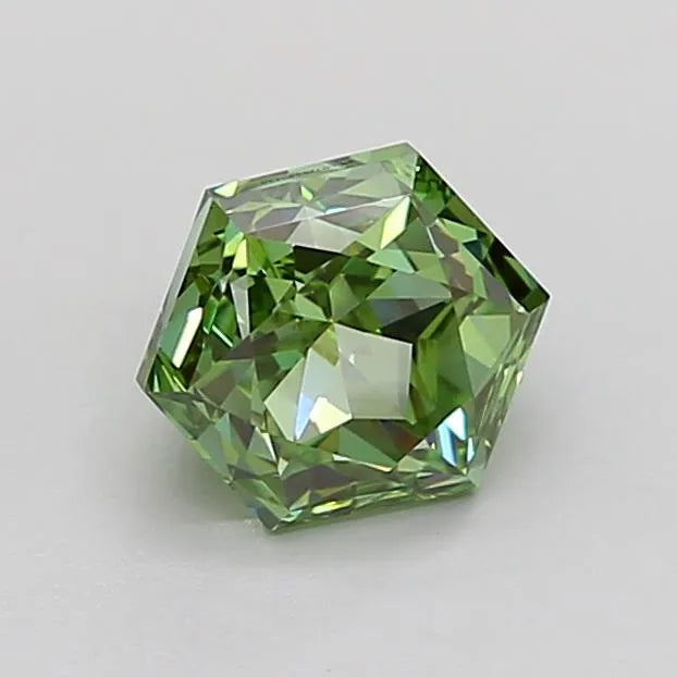1.04ct Hexagonal Lab Grown Diamond (Colour Fancy Vivid Green, Clarity VS1, IGI Certified)