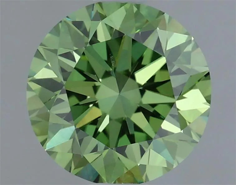1.05ct Round Lab Grown Diamond (Colour Fancy Vivid Green, Clarity VVS1, Cut VG, IGI Certified)