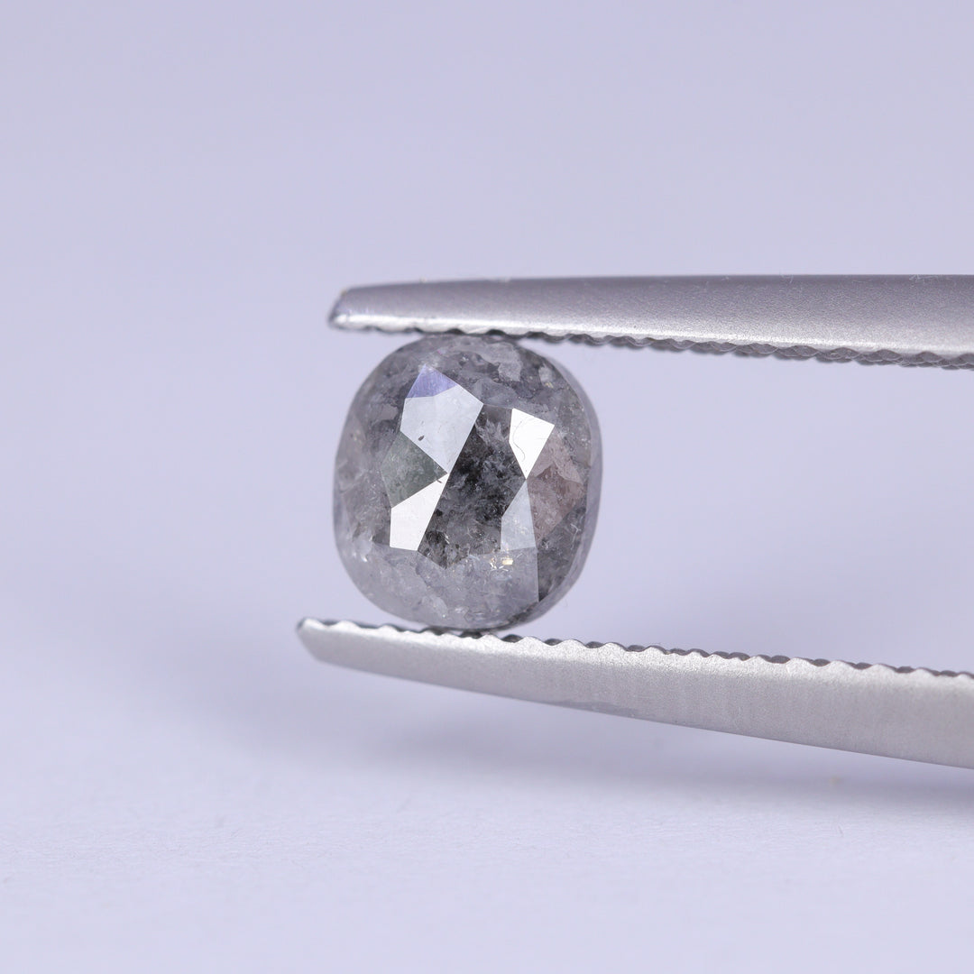 1.06ct Oval Cushion Cut Salt and Pepper Diamond Loose Gemstones