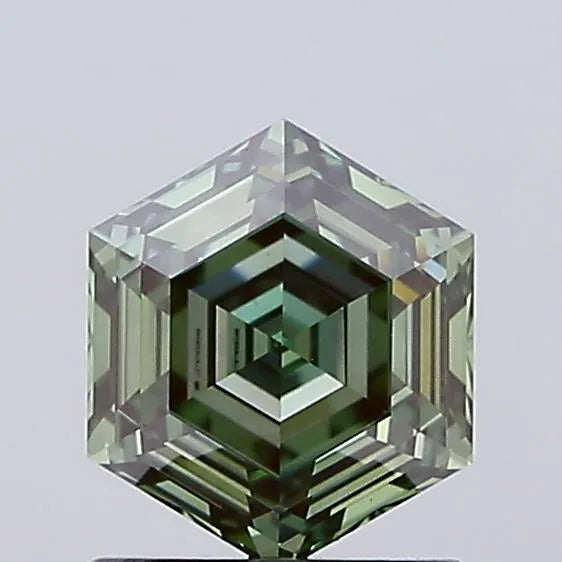 1.06ct Hexagonal Lab Grown Diamond (Colour Fancy Vivid Green, Clarity VVS2, IGI Certified)