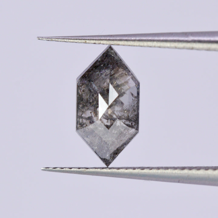 Salt and Pepper Diamond | 1.06ct Hexagon Cut, Loose Gemstone