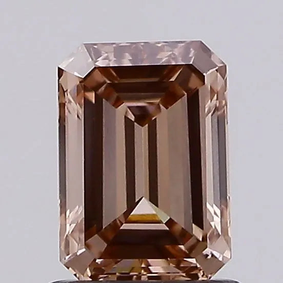1.08ct Emerald Lab Grown Diamond (Colour Fancy Light Brown, Clarity VVS2, IGI Certified)
