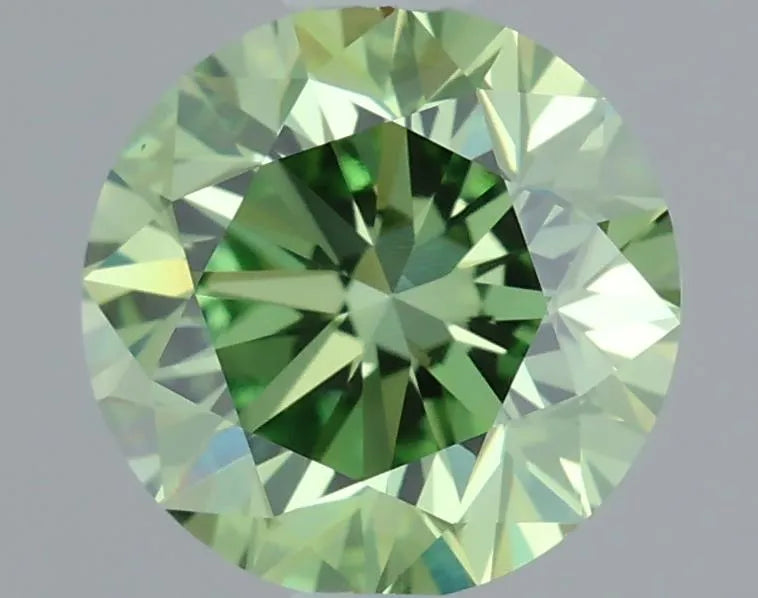 1.09ct Round Lab Grown Diamond (Colour Fancy Vivid Green, Clarity VS1, Cut VG, IGI Certified)