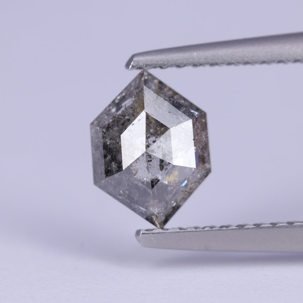 1.11ct Hexagon Cut Salt and Pepper Diamond Loose Gemstones