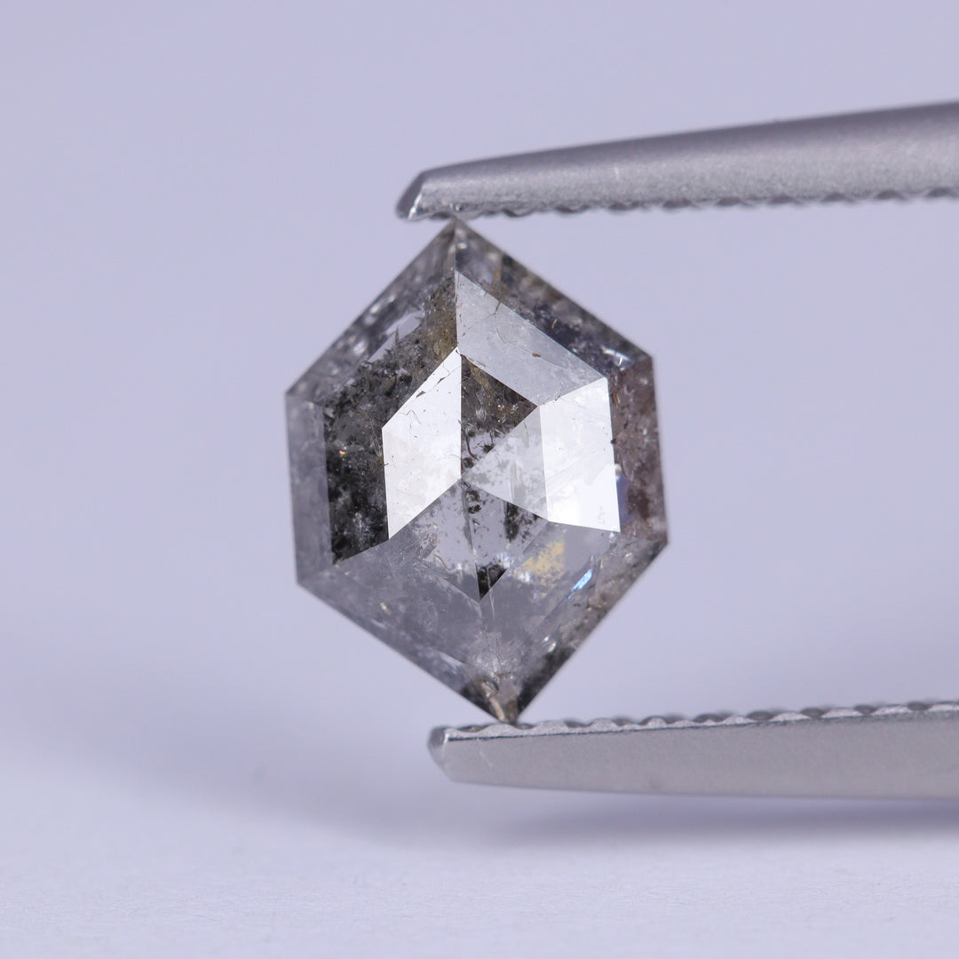 1.11ct Hexagon Cut Salt and Pepper Diamond Loose Gemstones