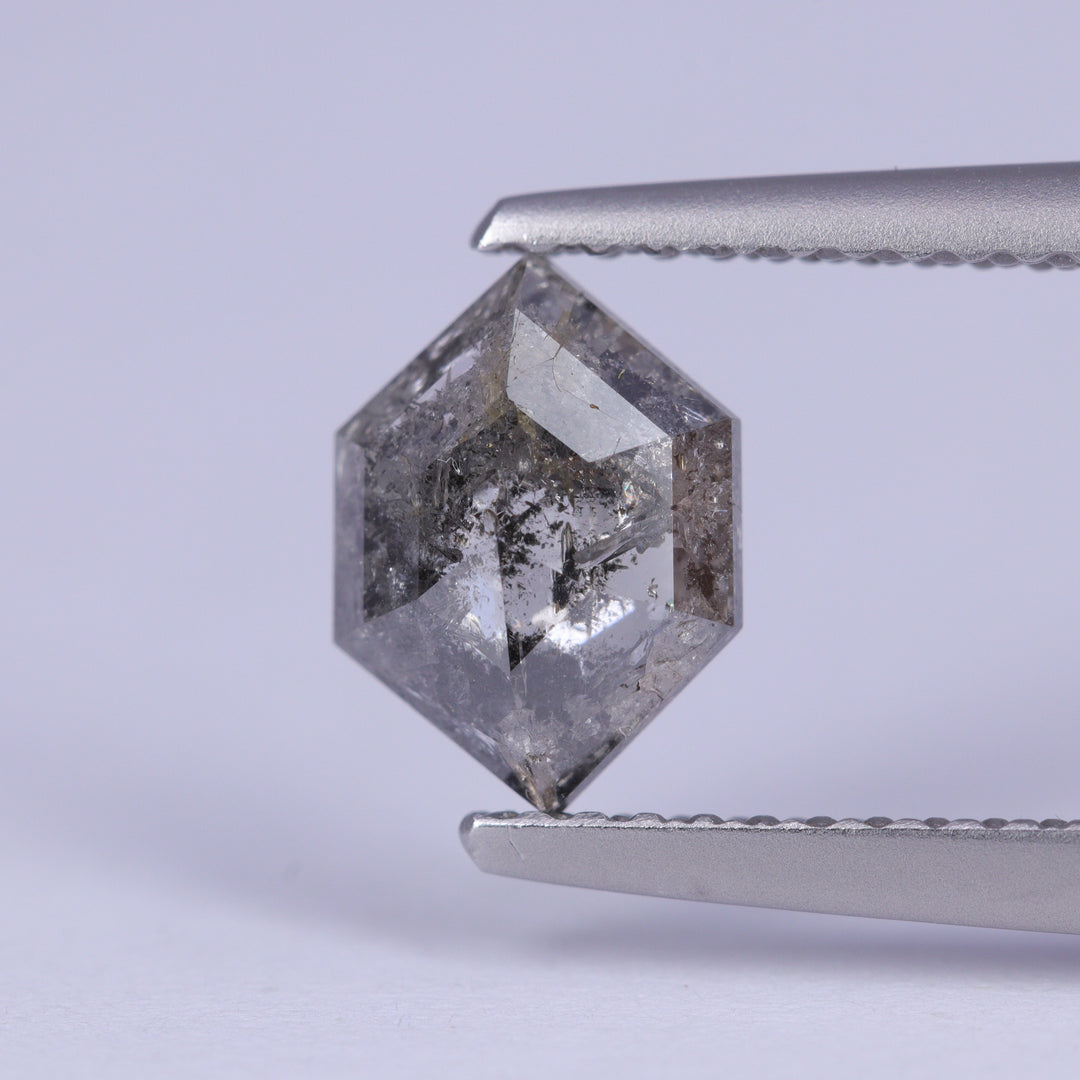 1.11ct Hexagon Cut Salt and Pepper Diamond Loose Gemstones
