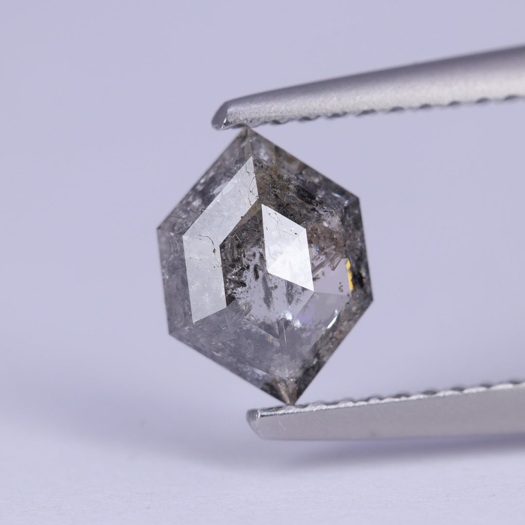 1.11ct Hexagon Cut Salt and Pepper Diamond Loose Gemstones