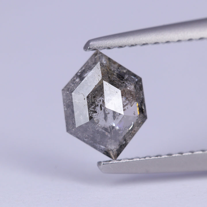 1.11ct Hexagon Cut Salt and Pepper Diamond Loose Gemstones