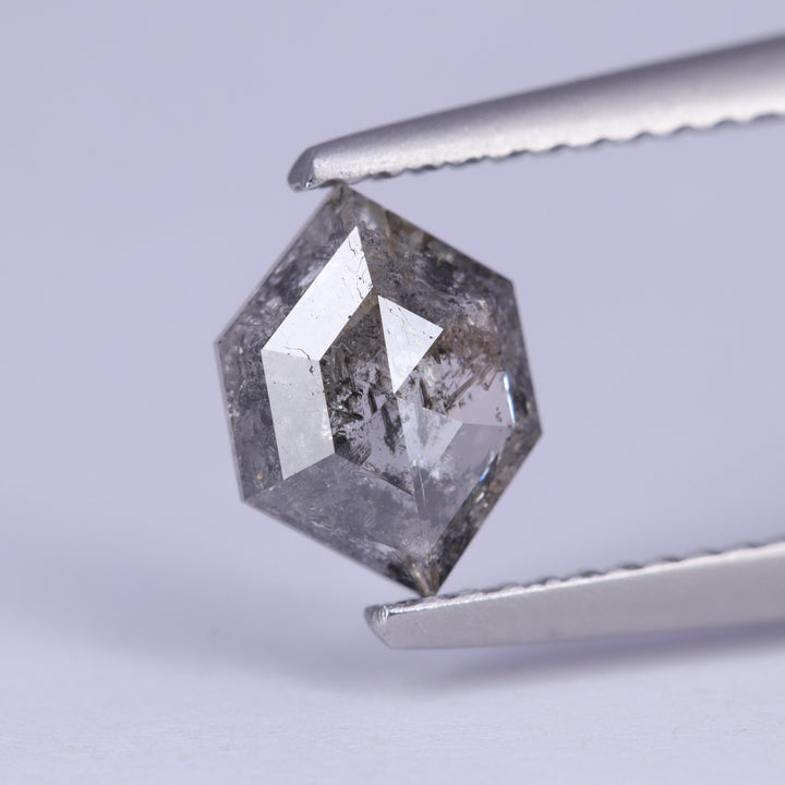 1.11ct Hexagon Cut Salt and Pepper Diamond Loose Gemstones