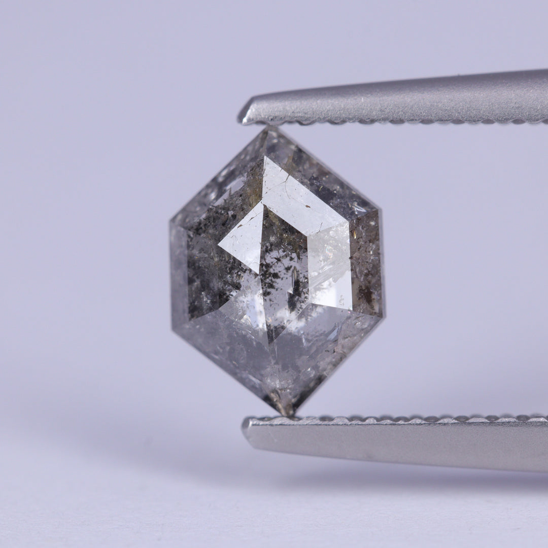 1.11ct Hexagon Cut Salt and Pepper Diamond Loose Gemstones