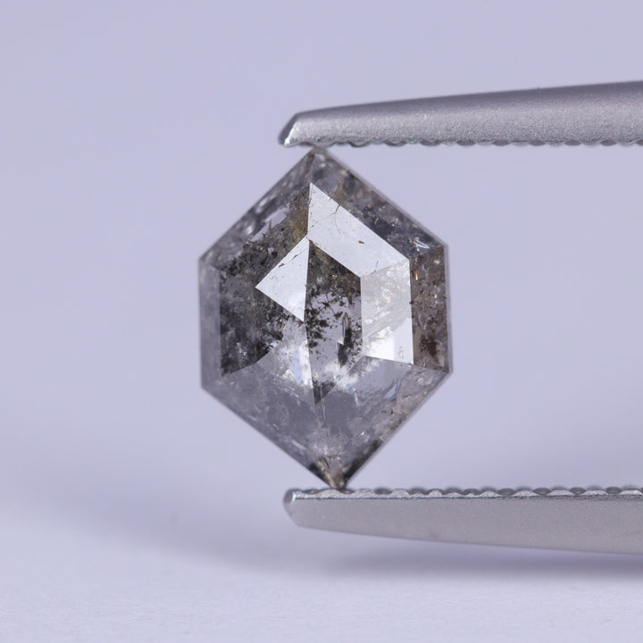 1.11ct Hexagon Cut Salt and Pepper Diamond Loose Gemstones