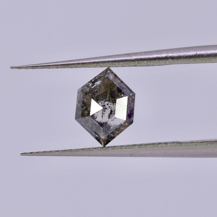 Salt and Pepper Diamond | 1.11ct Hexagon Cut, Loose Gemstone