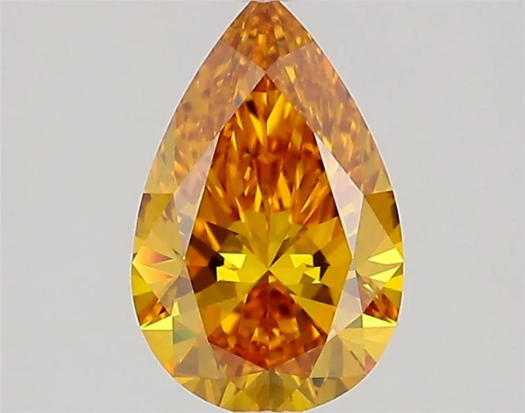 1.14ct Pear Lab Grown Diamond (Colour Fancy Vivid Yellowish Orange, Clarity VS1, IGI Certified)