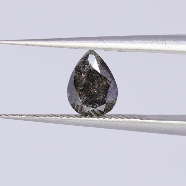 Salt and pepper diamond | 1.09ct Pear Cut, Loose Gemstone