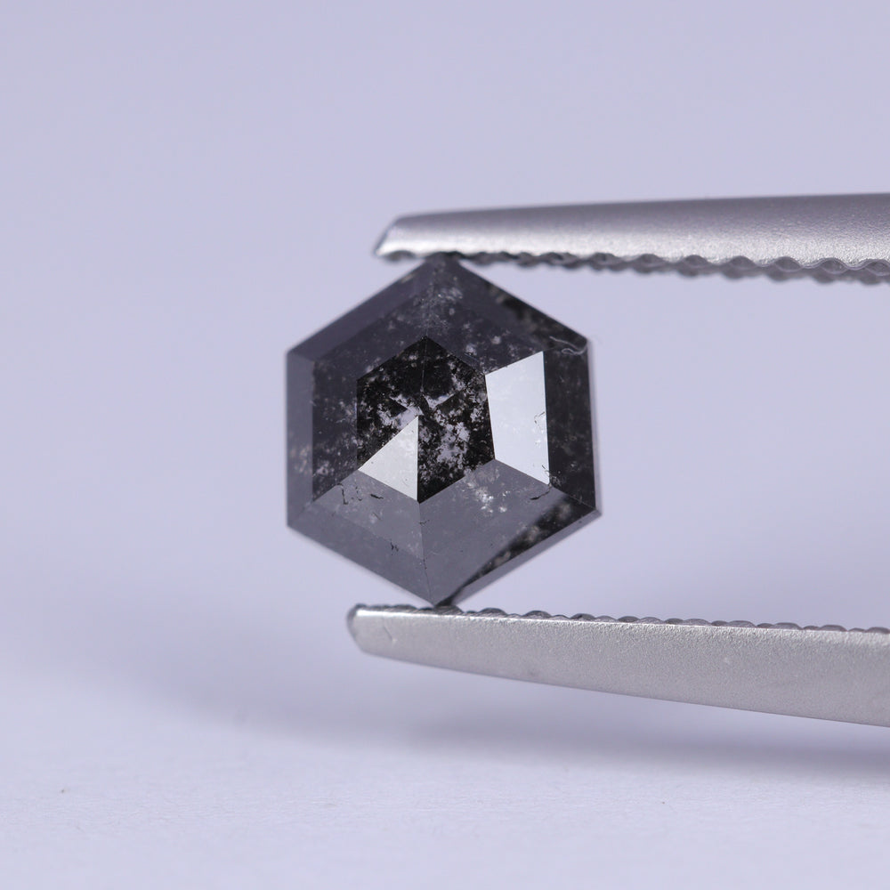 1.19ct Hexagon Rose Cut Salt and Pepper Diamond Loose Gemstones