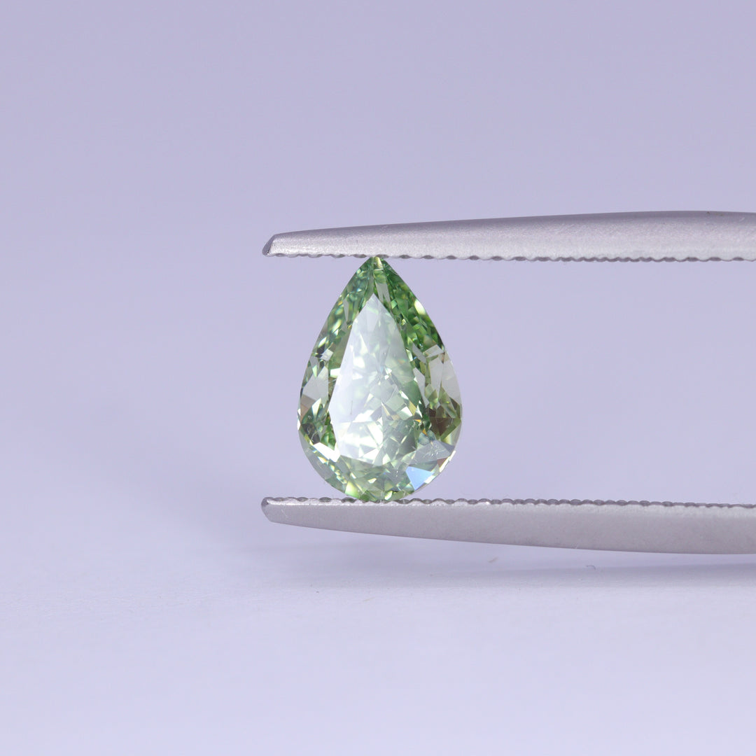 1.21ct Pear Cut Green Natural Diamond, GIA Certified Loose Gemstones