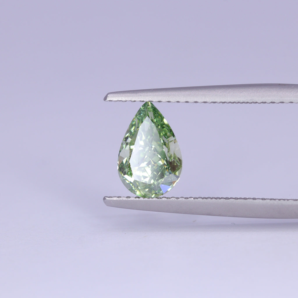 1.21ct Pear Cut Green Natural Diamond, GIA Certified Loose Gemstones