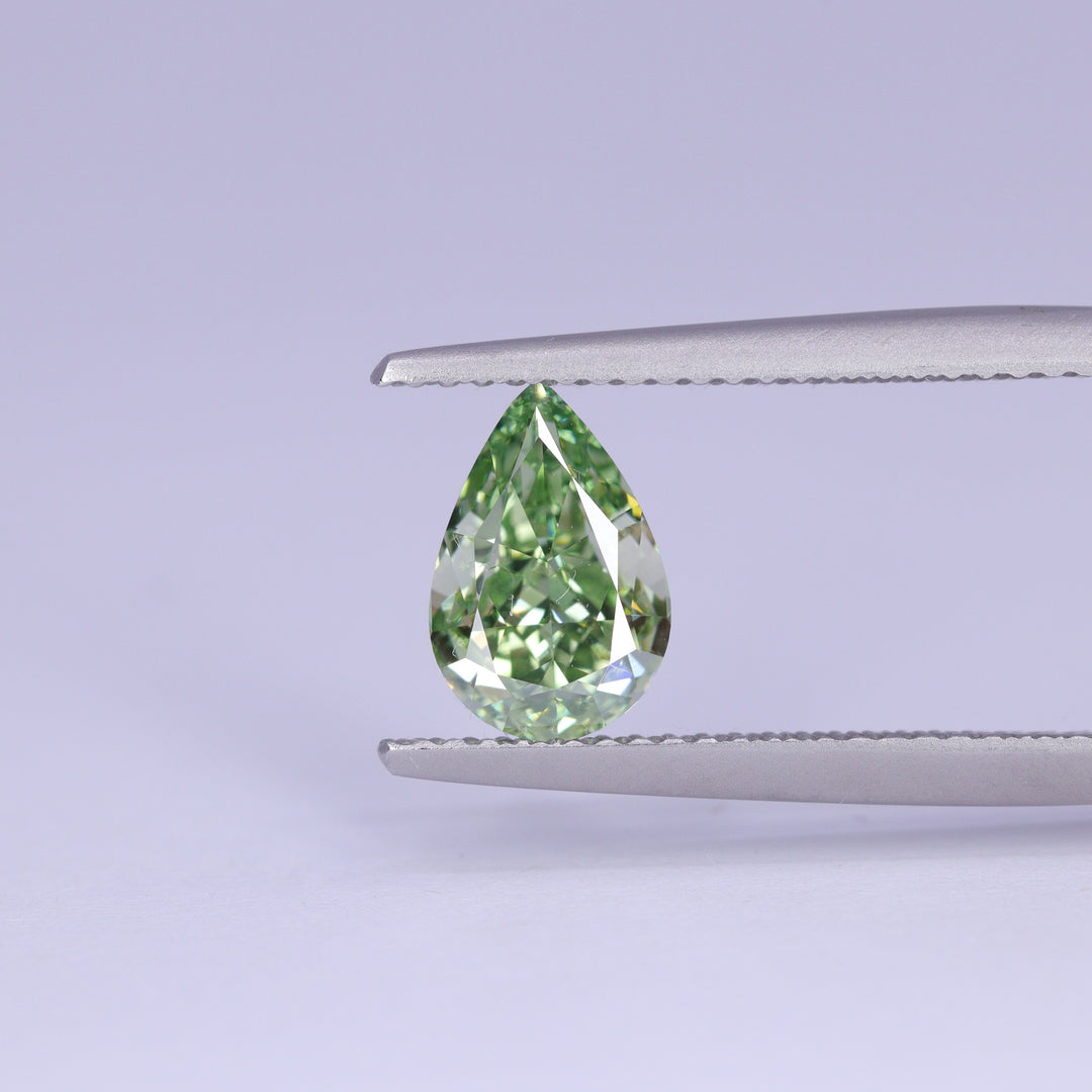 1.21ct Pear Cut Green Natural Diamond, GIA Certified Loose Gemstones