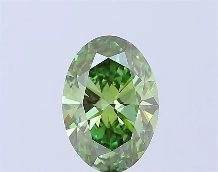 1.37ct Oval Lab Grown Diamond (Colour Fancy Vivid Green, Clarity VS1, IGI Certified)
