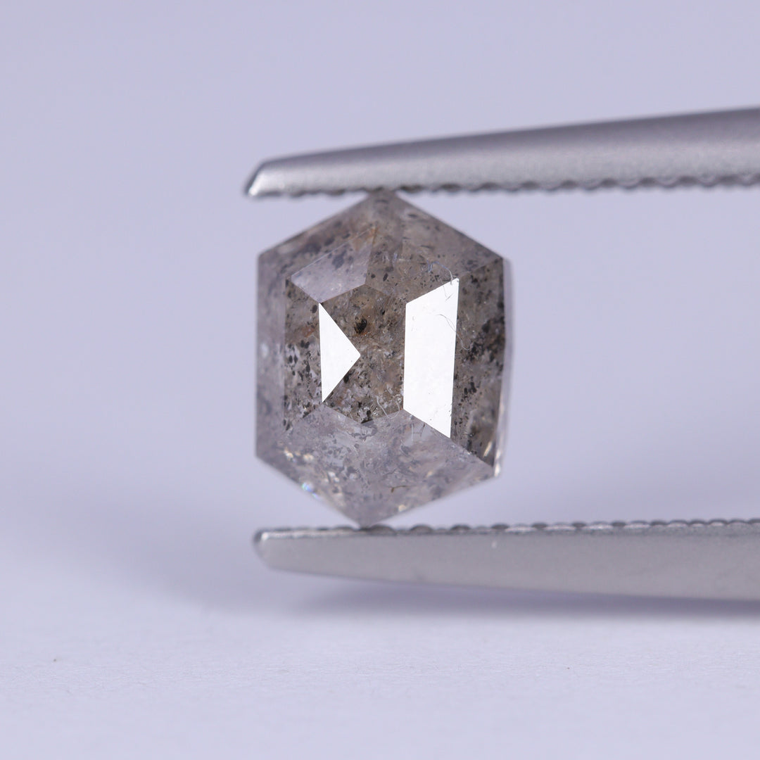 1.45ct Hexagon Cut Salt and Pepper Diamond Loose Gemstones