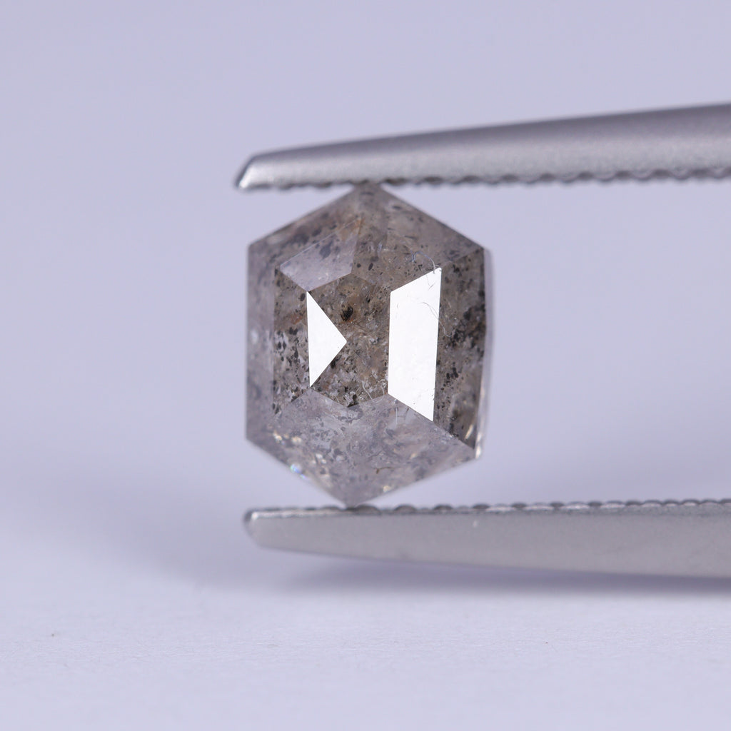 1.45ct Hexagon Cut Salt and Pepper Diamond Loose Gemstones
