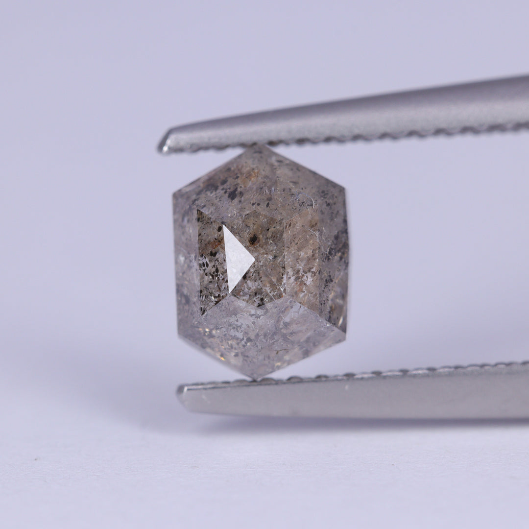 1.45ct Hexagon Cut Salt and Pepper Diamond Loose Gemstones