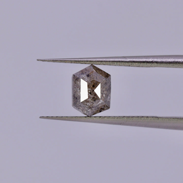 Salt and Pepper Diamond | 1.45ct Hexagon Cut, Loose Gemstone