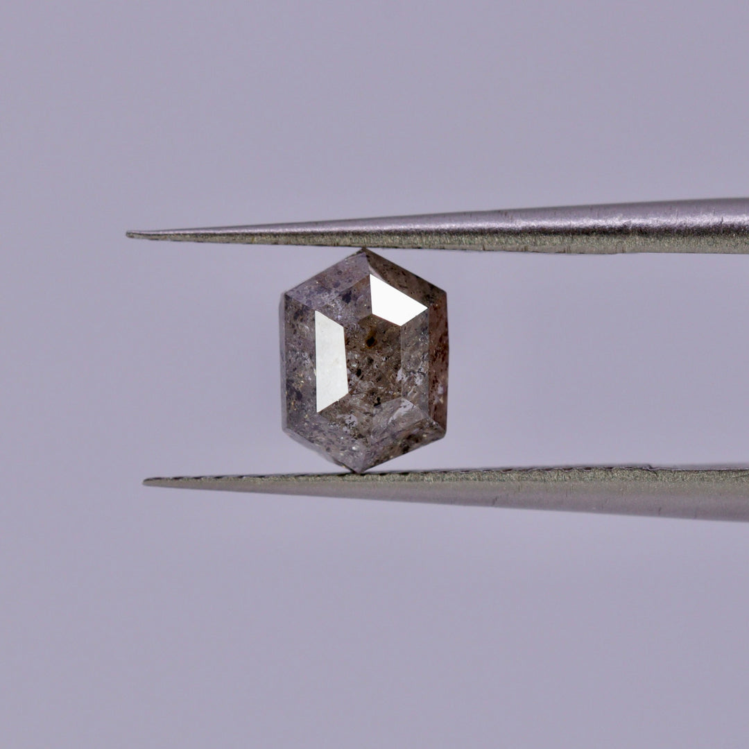 Salt and Pepper Diamond | 1.45ct Hexagon Cut, Loose Gemstone