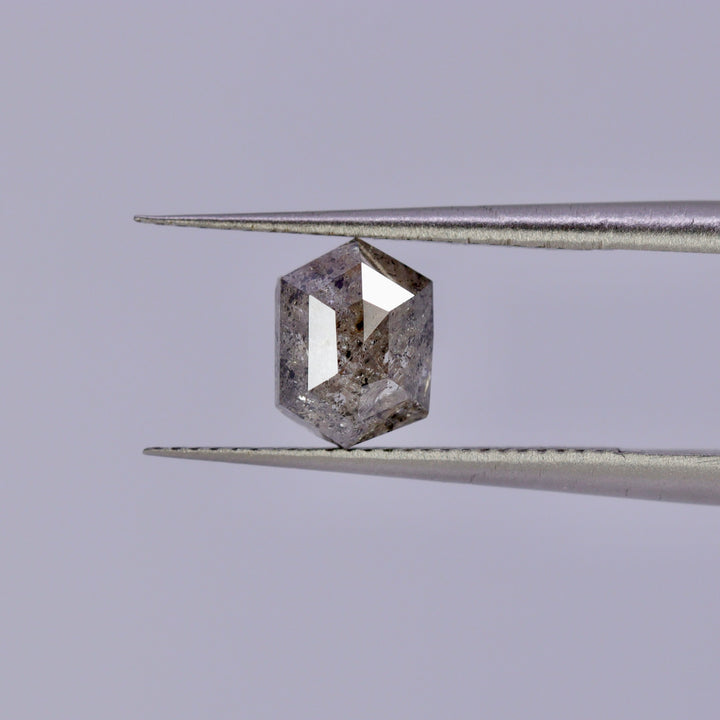 Salt and Pepper Diamond | 1.45ct Hexagon Cut, Loose Gemstone