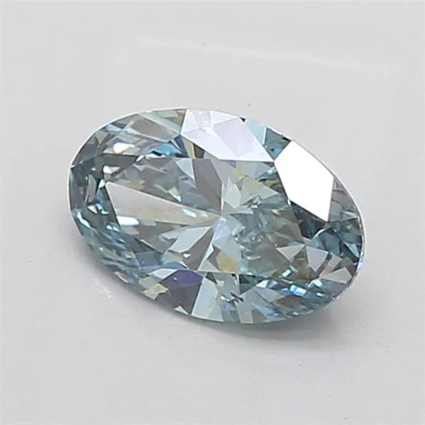 1.50ct Oval Lab Grown Diamond (Colour Fancy Vivid Green Blue, Clarity VS1, IGI Certified)