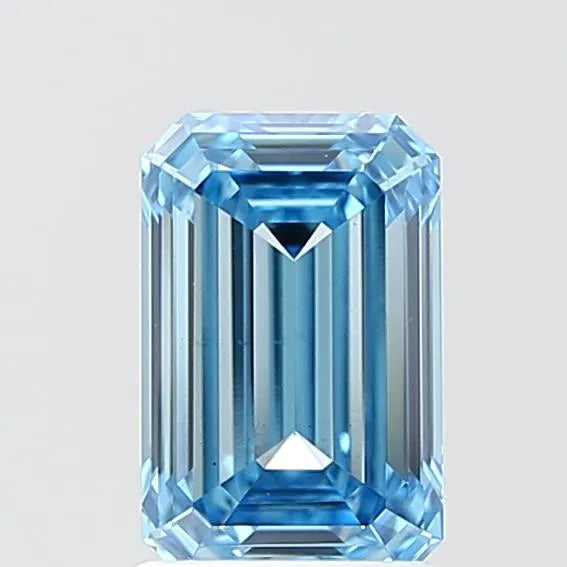 1.53ct Emerald Lab Grown Diamond (Colour Fancy Vivid Blue, Clarity VS2, IGI Certified) diamond