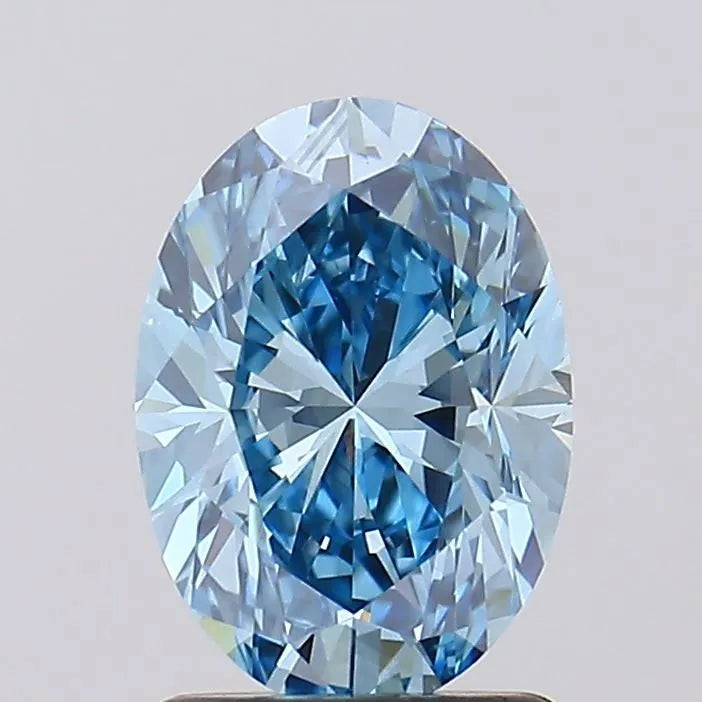 1.67ct Oval Lab Grown Diamond (Colour Fancy Vivid Blue, Clarity VS1, IGI Certified)