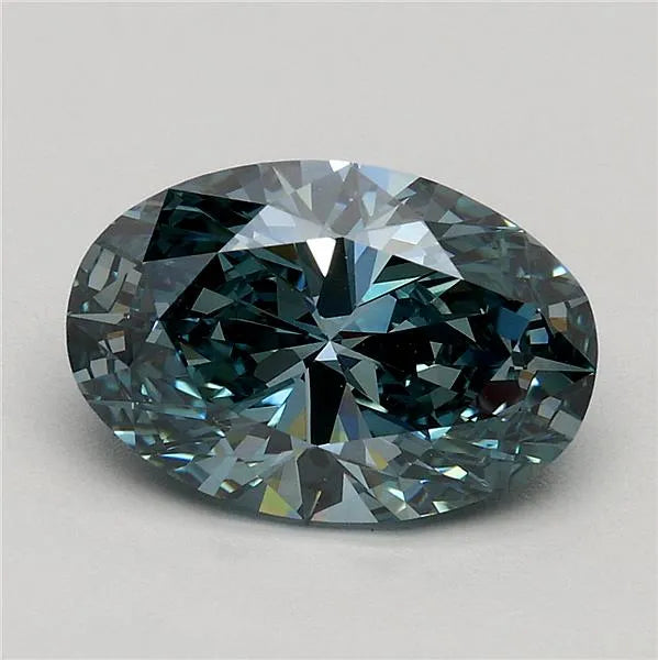 1.76ct Oval Lab Grown Diamond (Colour Fancy Intense Greenish Blue, Clarity VVS2, IGI Certified)