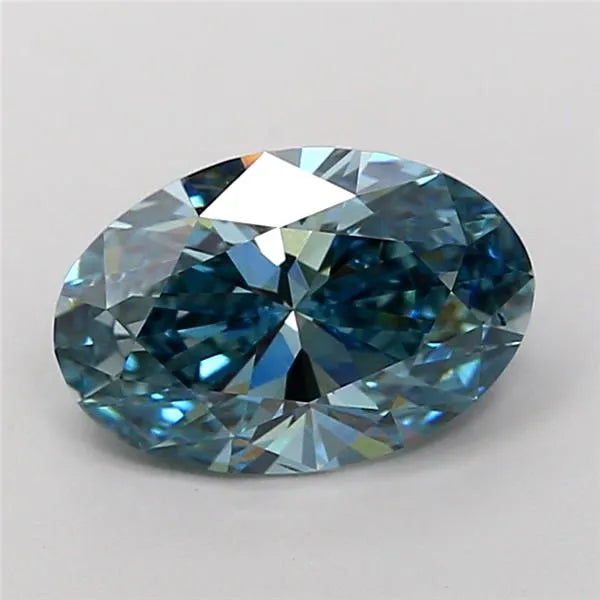 1.82ct Oval Lab Grown Diamond (Colour Fancy Vivid Greenish Blue, Clarity VS1, IGI Certified) diamond