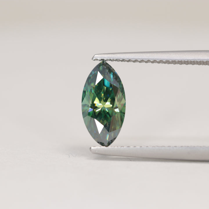 1.85ct Marquise Cut Green Teal Moissanite Loose Gemstones