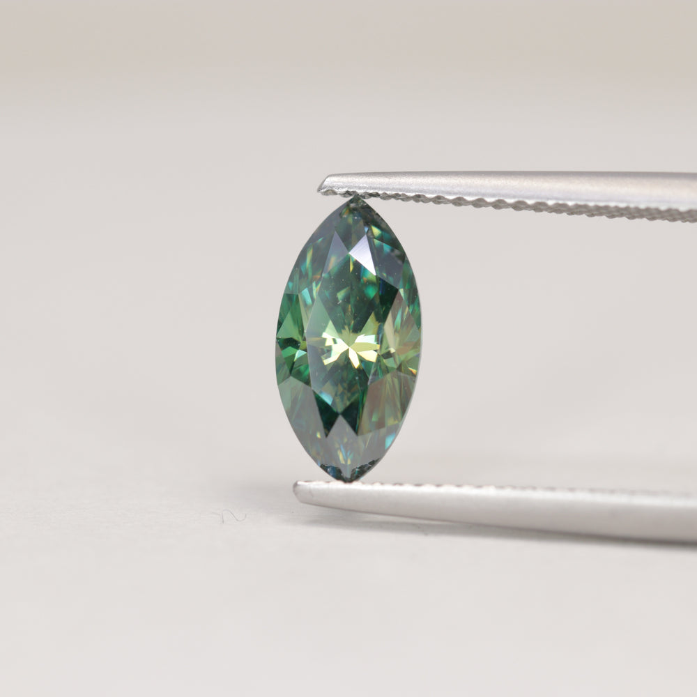 1.85ct Marquise Cut Green Teal Moissanite Loose Gemstones
