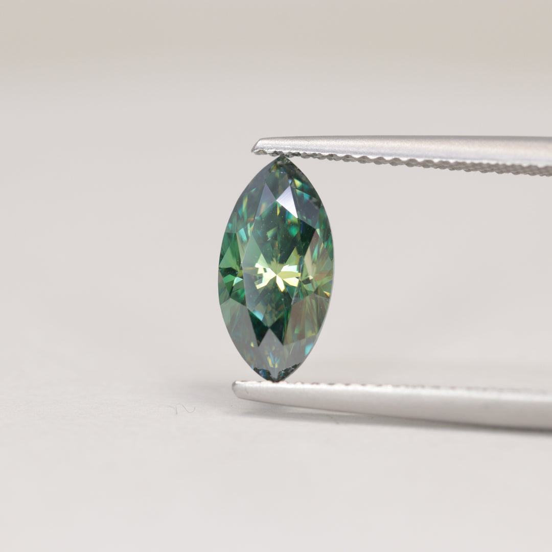 1.85ct Marquise Cut Green Teal Moissanite Loose Gemstones