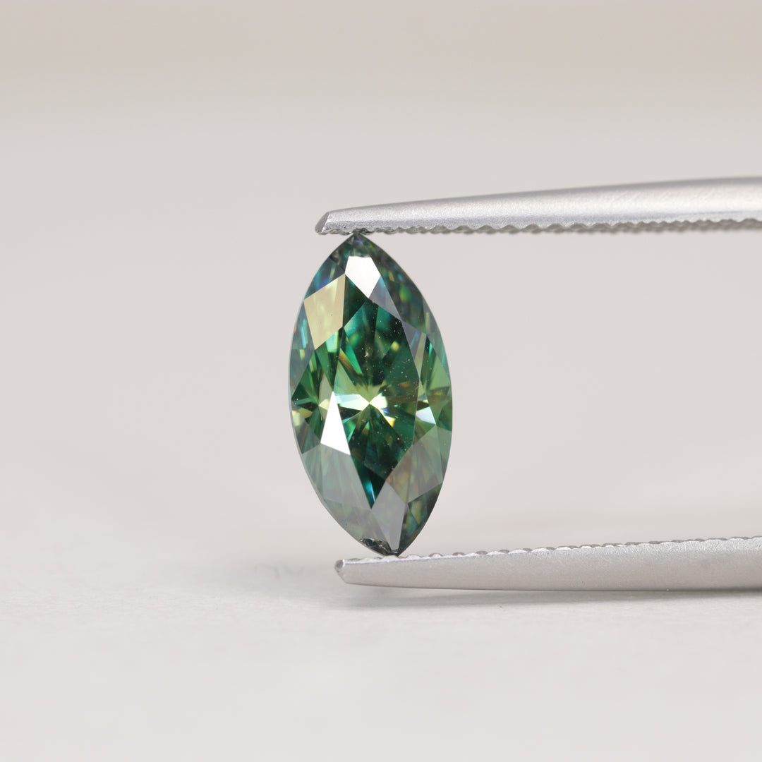1.85ct Marquise Cut Green Teal Moissanite Loose Gemstones