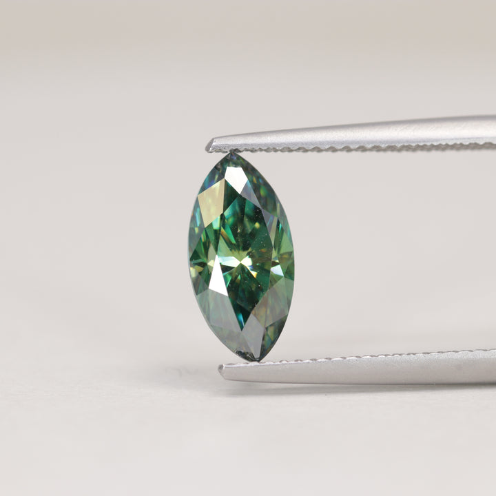 1.85ct Marquise Cut Green Teal Moissanite Loose Gemstones