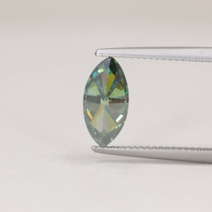 1.85ct Marquise Cut Green Teal Moissanite Loose Gemstones