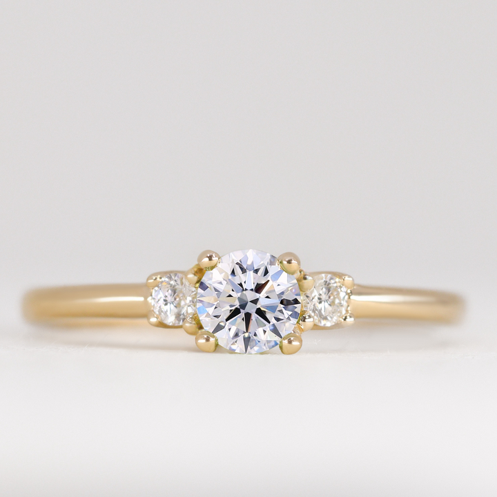 Millie - Round Brilliant Cut Lab Grown Diamond Trilogy Engagement Ring