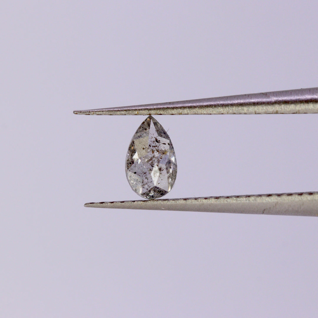 Salt and Pepper Diamond | 0.23ct Pear Rose Cut, Loose Gemstone