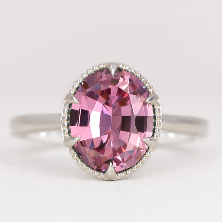 Georgia - Oval Cut Pink Sapphire Solitaire Engagement Ring