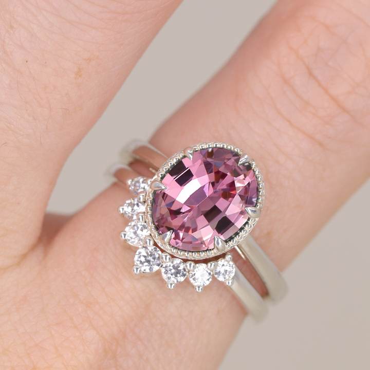 Georgia - Oval Cut Pink Sapphire Solitaire Engagement Ring