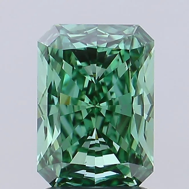 2.01ct Radiant Lab Grown Diamond (Colour Fancy Vivid Green, Clarity VS1, IGI Certified) diamond