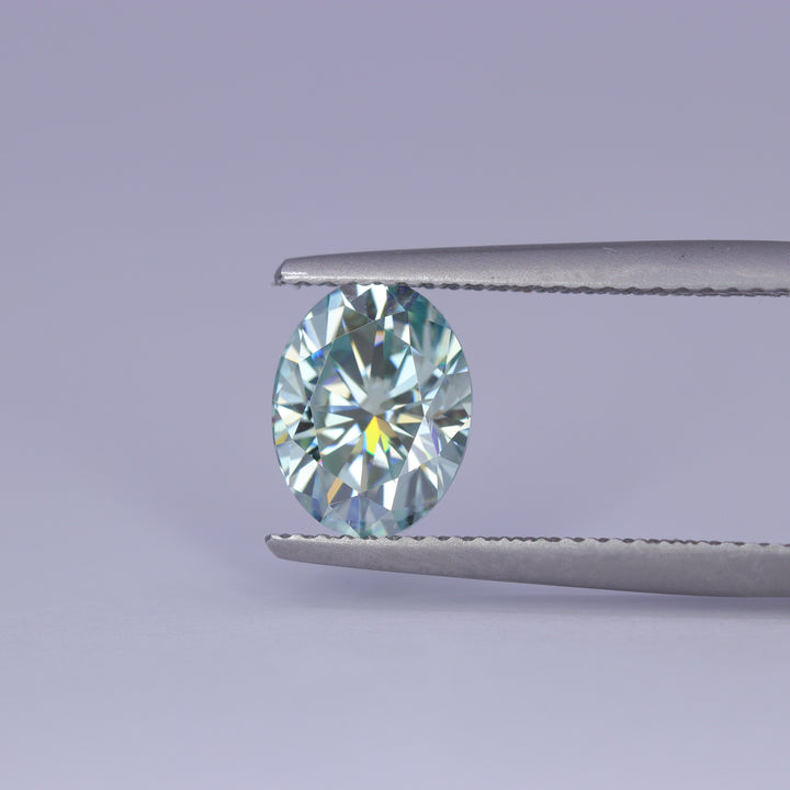 2.00ct Oval Cut Pale Blue Moissanite Loose Gemstones